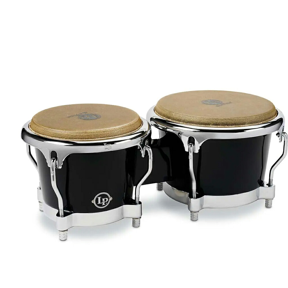 【10日までポイントUP】LP エルピー ボンゴ LP200XF-BK LP Fiberglass Bongos, Comfort CurveR II Rims Chrome Hardware