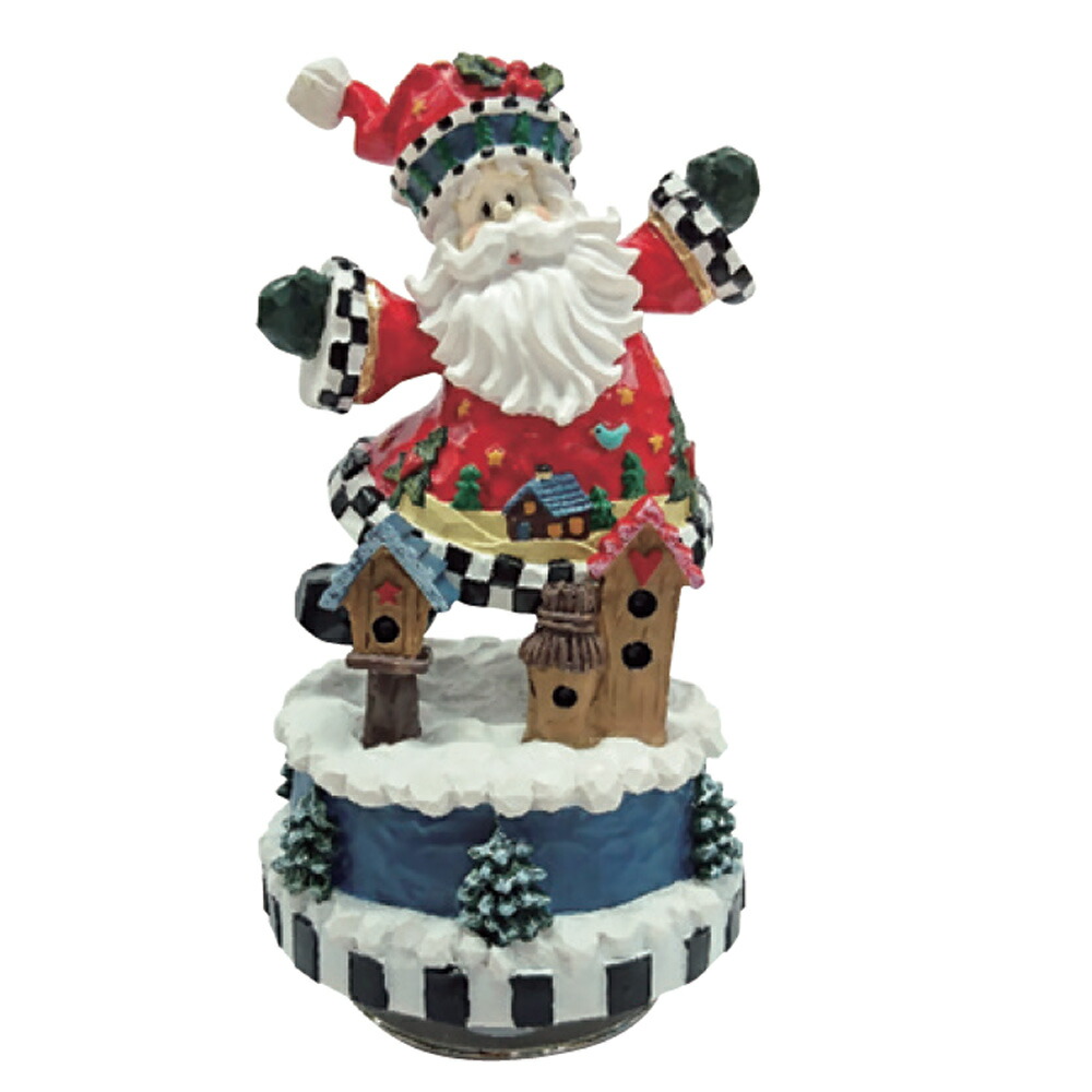 【10日までポイントUP】レジン製クリスマス回転オルゴール サンタ ~サンタクロース・イズ・カミング・トゥ・タウン~ ニデックインスツルメンツ オルゴール