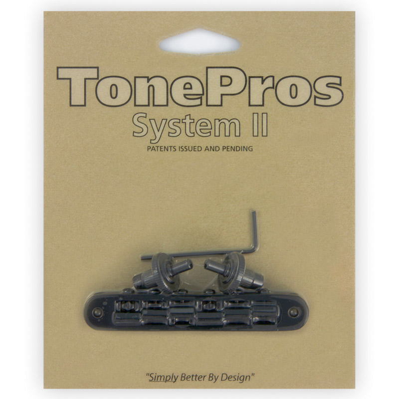 TonePros ブリッジ TP6-B ブラック Standard Tuneomatic (small posts, un-notched saddles)