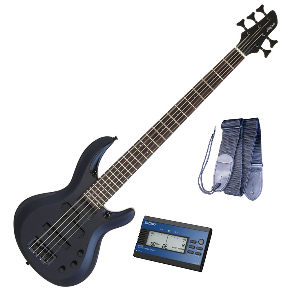 楽天市場】AriaProII 5弦ベースギター IGB-STD/5B MBK＋チューナー＋