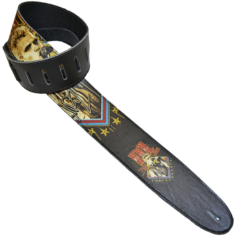 【10日までポイントUP】Perri's ギターストラップ P25IDL-8155 レザーストラップ 2.5inch LEATHER BILLY IDOL ペリーズ