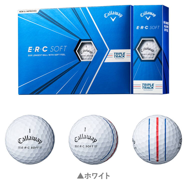 お買得 Callaway キャロウェイ日本正規品 ERC SOFT イーアールシーソフト 2023新製品 ゴルフボール1ダース 12個入 23  TRPL TRK
