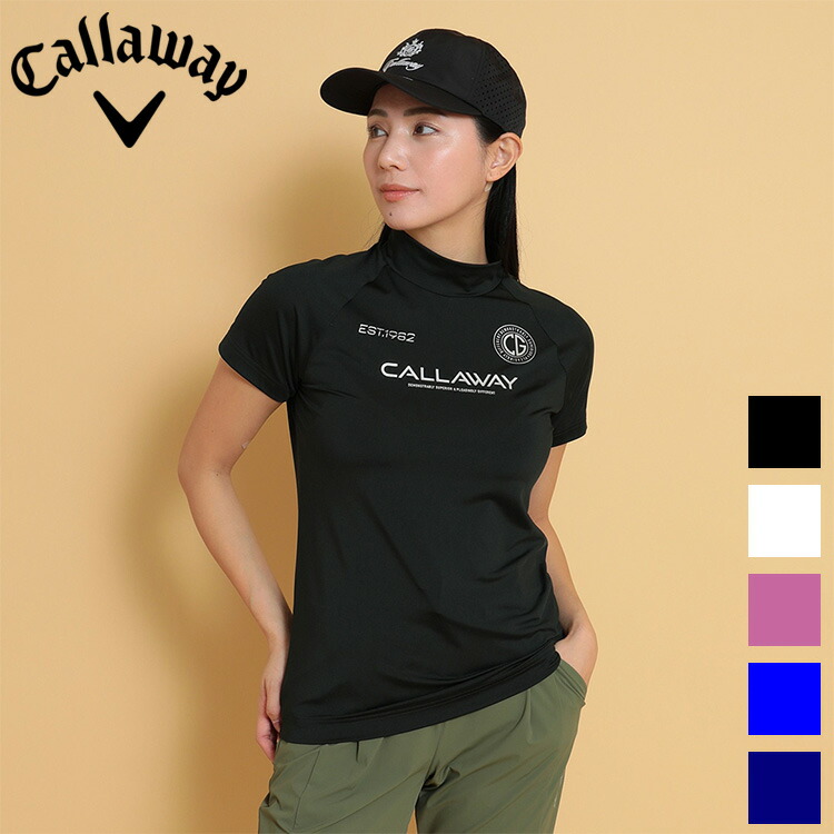 新品　Callaway　キャロウェイ　半袖モックネックシャツ　ブラック　LL キャロウェイ 新品未使用 モックネックシャツ 半袖 黒 L メンズ