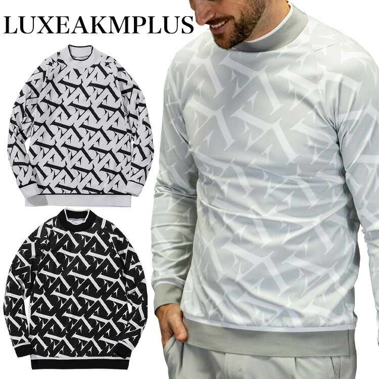 【当店在庫】リュクスエイケイエムプラス ゴルフ 総柄ロングTシャツ メンズ 2025秋冬 ゴルフウェア LAT-25011