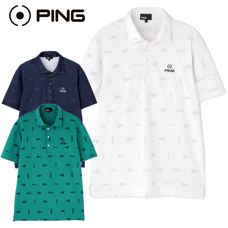【当店在庫】ピン PING ストレッチミニポップコーン半袖ポロシャツ メンズ 2026春夏 ゴルフウェア 621-6160501
