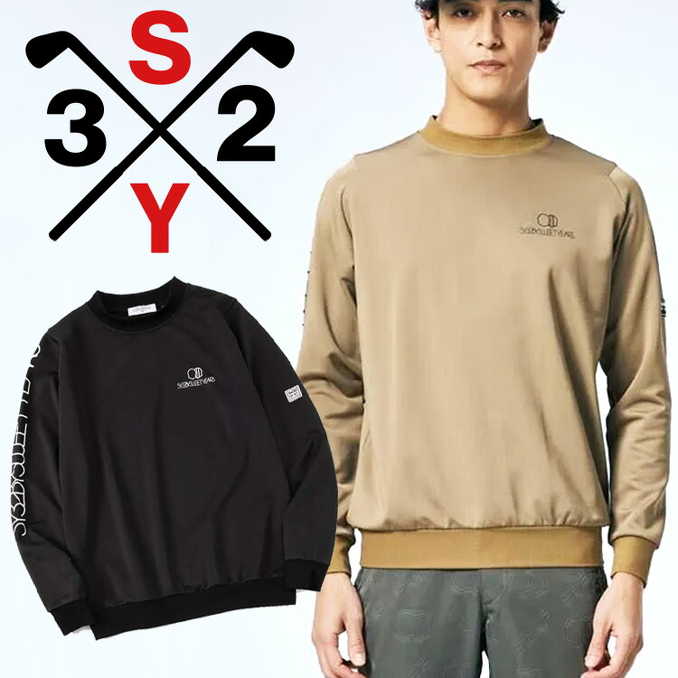 【当店在庫】SY32 ゴルフ BACK STRIPE WAVE ロングスリーブモックネックシャツ メンズ 2026春夏 ゴルフウェア SYG-26S1-10
