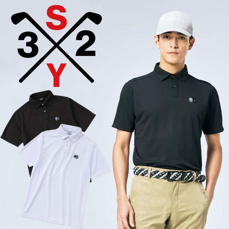 【当店在庫】SY32 ゴルフ WAVE JQ BACK PRINT ポロシャツ メンズ 2026春夏 SYG-26S1-18|GZONEゴルフ