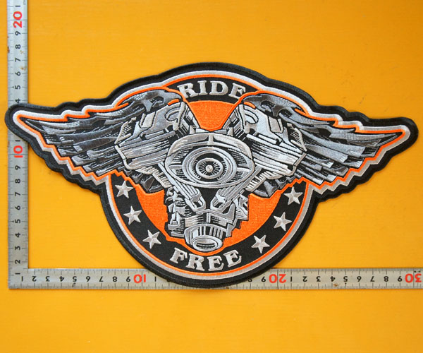 RIDE ワッペン大　レッド 楽天市場】大きな刺繍アイロンワッペン アップリケ パッチ