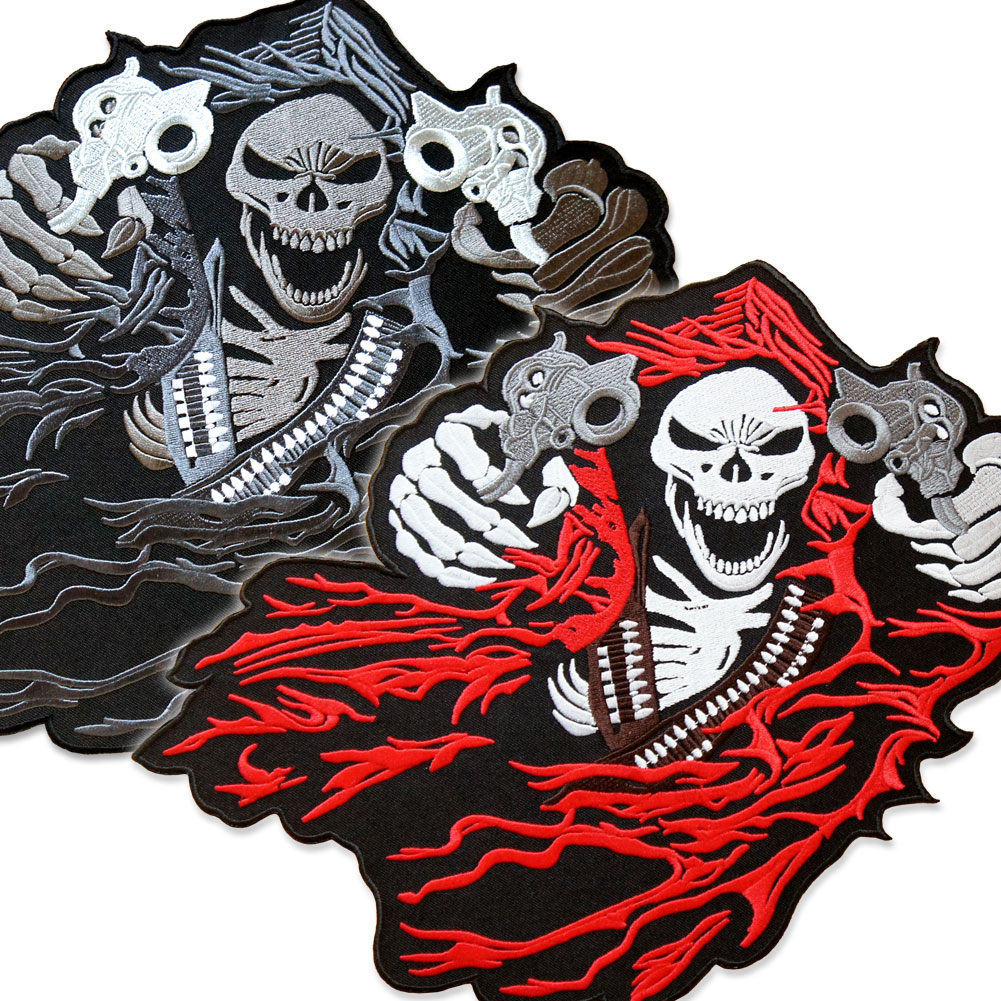 刺繍パッチSKULL ビンテージ スカル パッチ ワッペン 骸骨 頭蓋骨