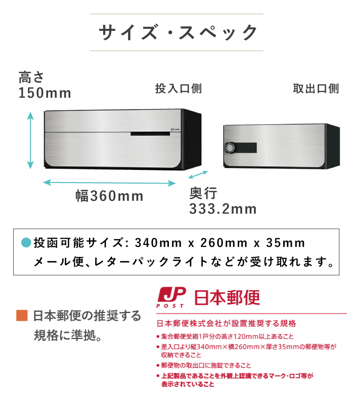 ここから メーカー直送 マンション用 ポスト エントランス ナスタ e