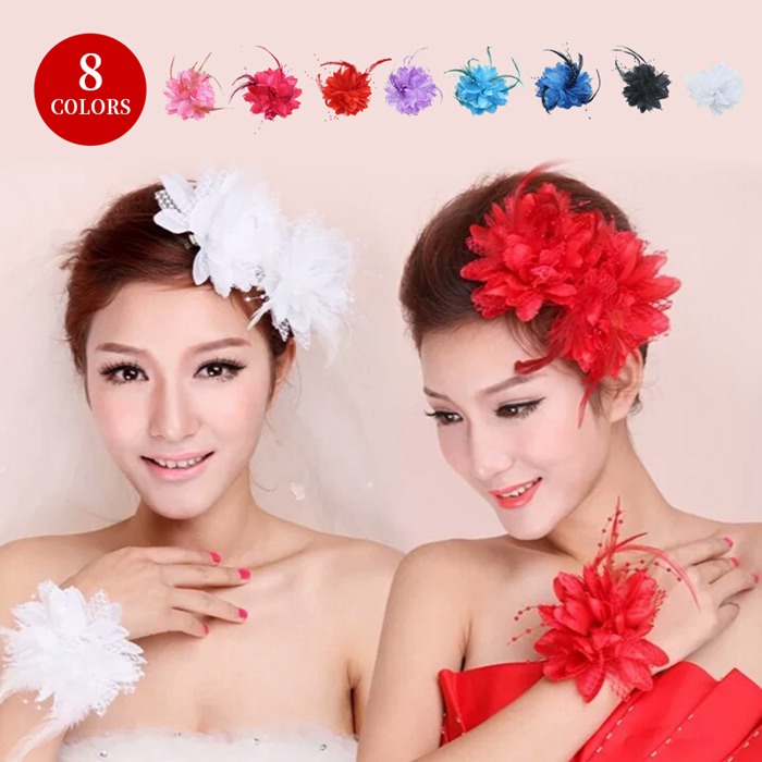 INDRESS フェザーコサージュ＆ヘッドドレス X120725565 - アクセサリー