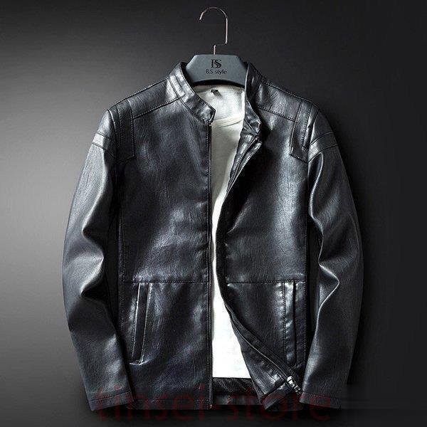 ライダースジャケット メンズ レザージャケット ショート丈 フェイクレザージャケット 無地 pu革 秋冬アウター ブラック 黒 大きめ 革ジャン 新作｜AURA DESIGN