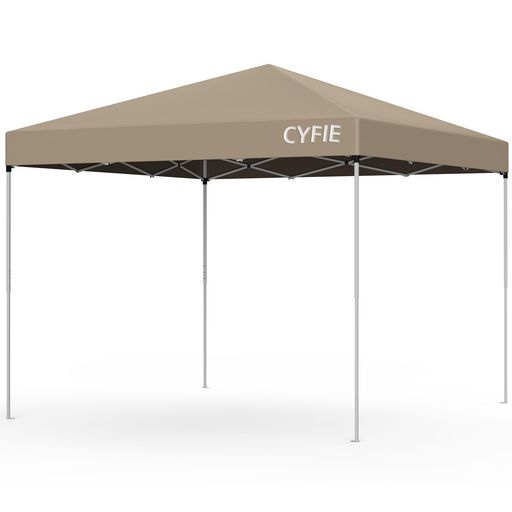 CYFIE タープテント 3mx3m ワンタッチテント 屋根テント 高さ3段階調節 日よけ コーティング 耐水 スチールフレーム 風に強い 組立て簡単 持ち運び便利 防災砂袋·ペグ·ロープ·収納ケース付…|NextGenShop