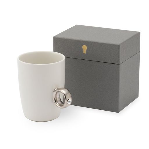 Floyd(フロイド)指輪マグカップ約240mlカップリングCupRingホワイトxシルバー日本製FL01-00431