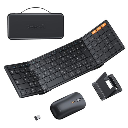 ProtoArcXKM01キーボードワイヤレスマウスセット折りたたみ式3台斉しく繋ぎ合わせるBluetooth/USB繋ぎ合わせる無線電話軽さパウダーコンパクトフルサイズUSB-C申し受ける式スマホ用照明ランプ納める御徒面子属する二十日鼠鍵盤Bluetooth