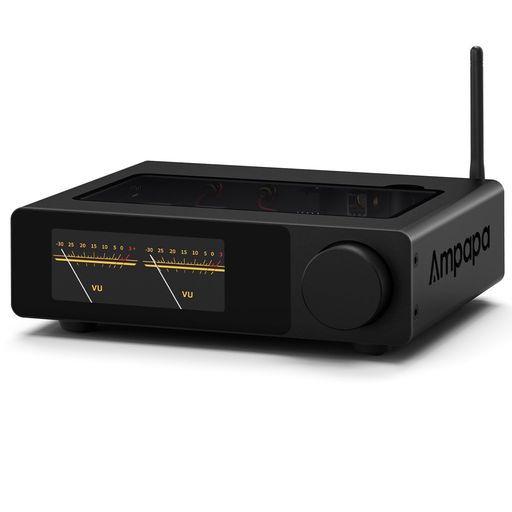 Ampapa2チャンネルBluetoothアンプ:HiFi300Wx2ステレオアンプwithBT5.2|HPF|デジタルVUメーター|SUBプリアウト|TRSバランス入力|トーンコントロール&リモコンfor