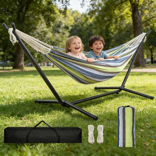 ハンモック 自立式スタンドセット ダブルサイズ 室内 室外　300kg Amazon | LifeFair ハンモック 自立式スタンドセット ダブルサイズ