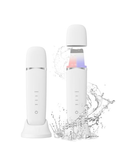 MAXGROOM美顔器ウォーターピーリングEMS超音波ピーリング赤青光エステ毛穴ケア毛穴洗浄IPX7完全防水小型コンパクト自動電源オフType-C充電スタンド家庭用男女兼用ギフトプレゼント誕生日人…