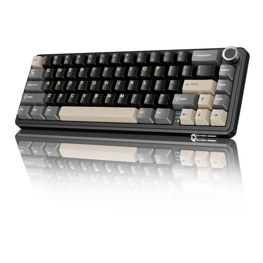 MAMBASNAKExATTACKSHARKX66ゲーミングキーボード65%レイアウトガスケットホットスワップ対応三つの接続モード2.4Ghz無線/Bluetooth/USB-C有線メカニカル金属ボリュームノブ付き南向きLED