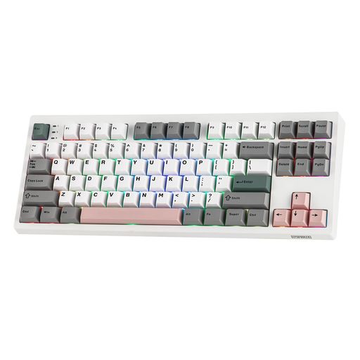 EPOMAKERTH87ワイヤレスメカニカルキーボード10000mAhバッテリー搭載BT/2.4GHz/USB有線テンキーレスホットスワップ対応カスタムPBTキーキャップRGBバックライトガスケット構造TKLゲーミングキーボ…