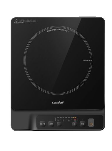 COMFEE’クッキングヒーターIHコンロ薄型1400ワット卓上小型3種メニュー火力調整6段階揚げ物3段保温炒め料理一人暮らし二人暮らしブラック