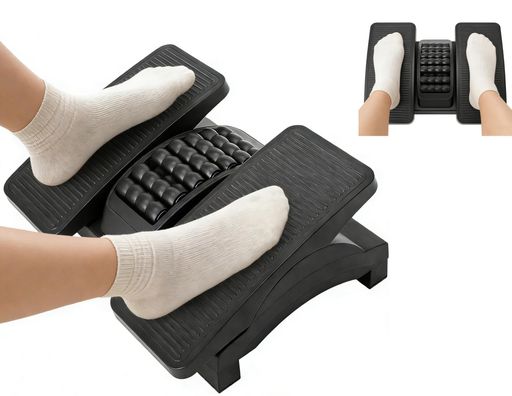 BQKOZFINフットレストデスク下足置き台滑り止め角度と高さを調整可能オフィス家庭用ブラック