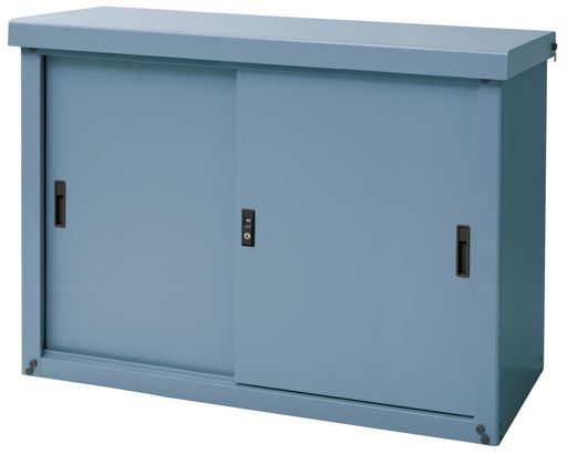 ガーデンマスター(GARDENMASTER) 物置 屋外 収納庫 大型 幅120x奥行45x高さ94CM 鍵付き 安心設計 吊り戸式 可動棚10CM間隔 棚板補強加工 棚板1枚 転倒防止設計 HSSB-0129 クラウドブルー｜NextGenShop