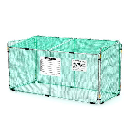 サンカゴミステーションカラス断ノ助特大(幅180x奥ふかさ83x高さ88糎)1100L45Lゴミ袋24個分KDAL-1100緑であること