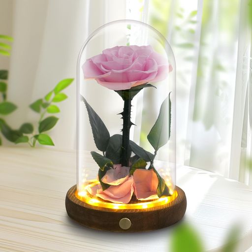 プリザーブドフラワー1輪バラLEDライト付きプレゼントレッド枯れない花ガラスドーム彼女バレタインデー母の日父の日誕生日クリスマス妻結婚記念日フラワーギフトお祝いプロポーズ大…