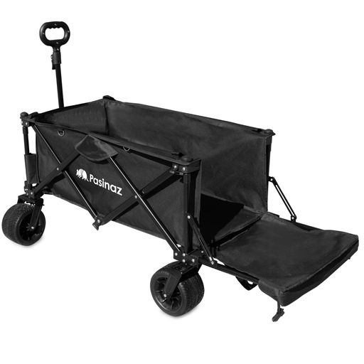 Pasinaz2023年NEWモデルアウトドアワゴンキャリーワゴン耐荷重180kg大容量211Lキャリーカートキャンプワゴン折りたたみ荷室拡張4輪伸縮ハンドル頑丈タフワイドタイヤタイヤロック軽量コンパ…