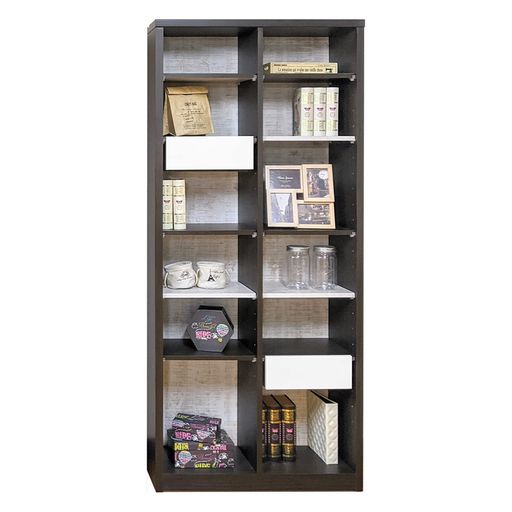 【完成品】 書棚 本棚 完成品 組み立て不要 薄型 本棚 スリム オープンラック 棚 可動棚 木製 幅80CM 奥行30CM 高さ180CM ルーベルト(本体ブラウン)｜NextGenShop
