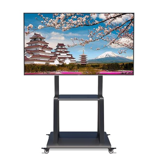 WHESWELLテレビスタンドtvスタンド32~100インチ対応キャスターハイタイプ液晶TVスタンド移動式高さ調節可能耐荷重80KG棚板付き簡単な組み立て省スペース業務用スタンド会議室用家用展示用