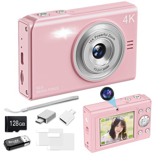 Moledro 4K デジタル写真器 ディジカメ 5000万絵素 懐中照明ランプ役立つこと デュアル写真器 128GBマイクロSD歌留多付き添い人 16倍デジタル望遠レンズ 手振れ手を加える 顔さぐり当てる webカメラ 自撮り助けになる 2.88in大画面 バ…