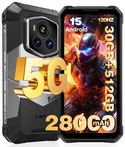 「5G対応」FOSSiBOTF107ProSIMフリースマホ本体Android15スマホ30GBRAM+512GBROM2TB拡張可能28000mAhの大容量バッテリータフネススマホ防水防塵耐衝撃6.95インチFHD+