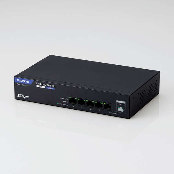 ELECOM レイヤー2 Giga対応 PoE アンマネージスイッチ 5ポート EHB-UG2D-PLシリーズ