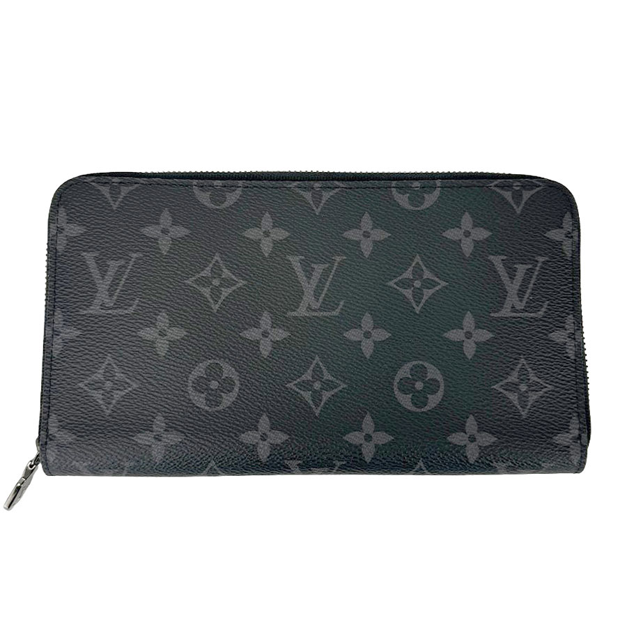 【LOUIS VUITTON】LV ルイ・ヴィトン Ｍ82081 ジッピー･オーガナイザー NM モノグラム･エクリプス キャンバス/レザー ブラック 長財布 【送料無料】【中古】