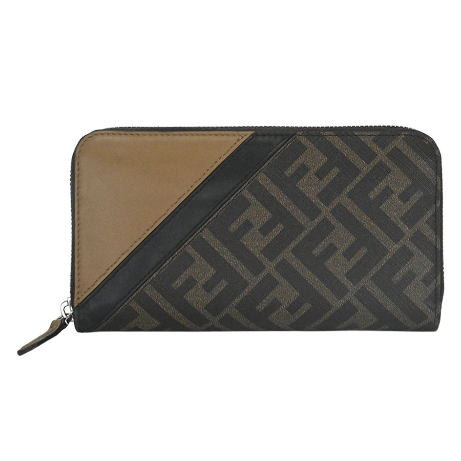 ☆FENDI☆ストレートレッグ テーラード トラウザーズ☆SALE中 FENDI フェンディ 長財布 ズッカ柄 ナイロン×レザー ヌラウン