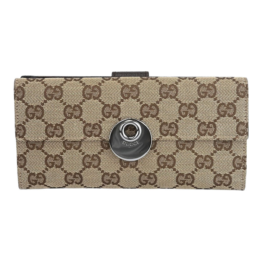 美品 グッチ GG キャンバス 長財布 チャーム 金具 ダークブラウン 楽天市場】【財布】GUCCI グッチ GGキャンバス ラウンド