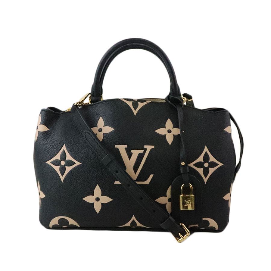 【LOUIS VUITTON】LV ルイ・ヴィトン M58913 プティ･パレ PM バイカラーモノグラム・アンプラント 黒いこと ベージュ アンプラントレザー ハンドバック/ショルダーバッグ 2way 【貨物輸送無料】【中古】