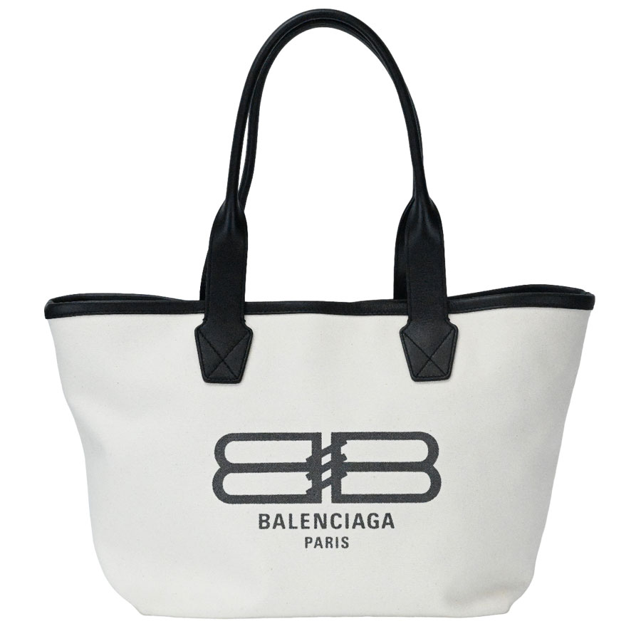 美品✨ BALENCIAGA ショルダートート キャンバス×レザー BB ロゴ 美品‼️ BALENCIAGA トートバッグ BBロゴ キャンバス レザー