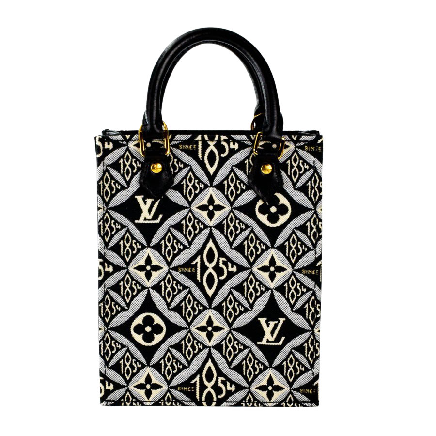 【LOUIS VUITTON】LV ルイ・ヴィトン M80484 プティット・サックプラ ノワール モノグラム・ジャガード/レザー Since1854 ブラック 2WAYハンドバッグ ショルダーバッグ 美品 【送料無料】【中古】|ガージュ 店