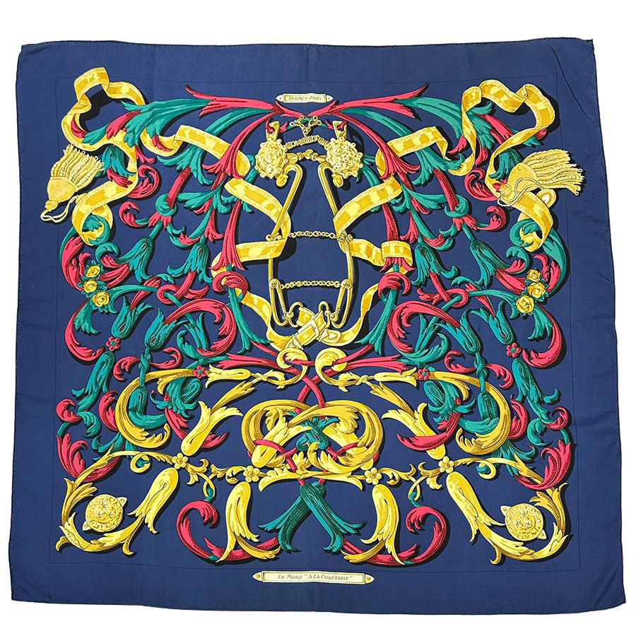 HERMES エルメス カレ90 RAILING 船の手摺 スカーフ 大判シルク 楽天市場】【緑屋質屋】エルメス カレ90(スカーフ) RAILING 船の