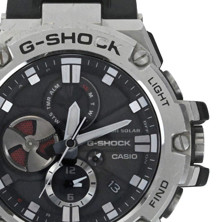 【CASIO】カシオ G-SHOCK G-STEEL GST-B100シリーズ モバイルリンク GST-B100-1AJF ブラック×シルバー 樹脂/ステンレススチール タフソーラー メンズ腕時計【送料無料】【中古】|ガージュ 店