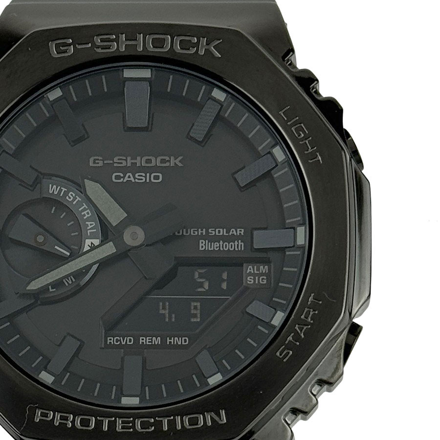 【CASIO】カシオ GM-B2100BD-1AJF G-SHOCK FULL METAL 2100 Series ステンレススチール ブラック ソーラー電波 モバイルリンク メンズ腕時計 【送料無料】【中古】