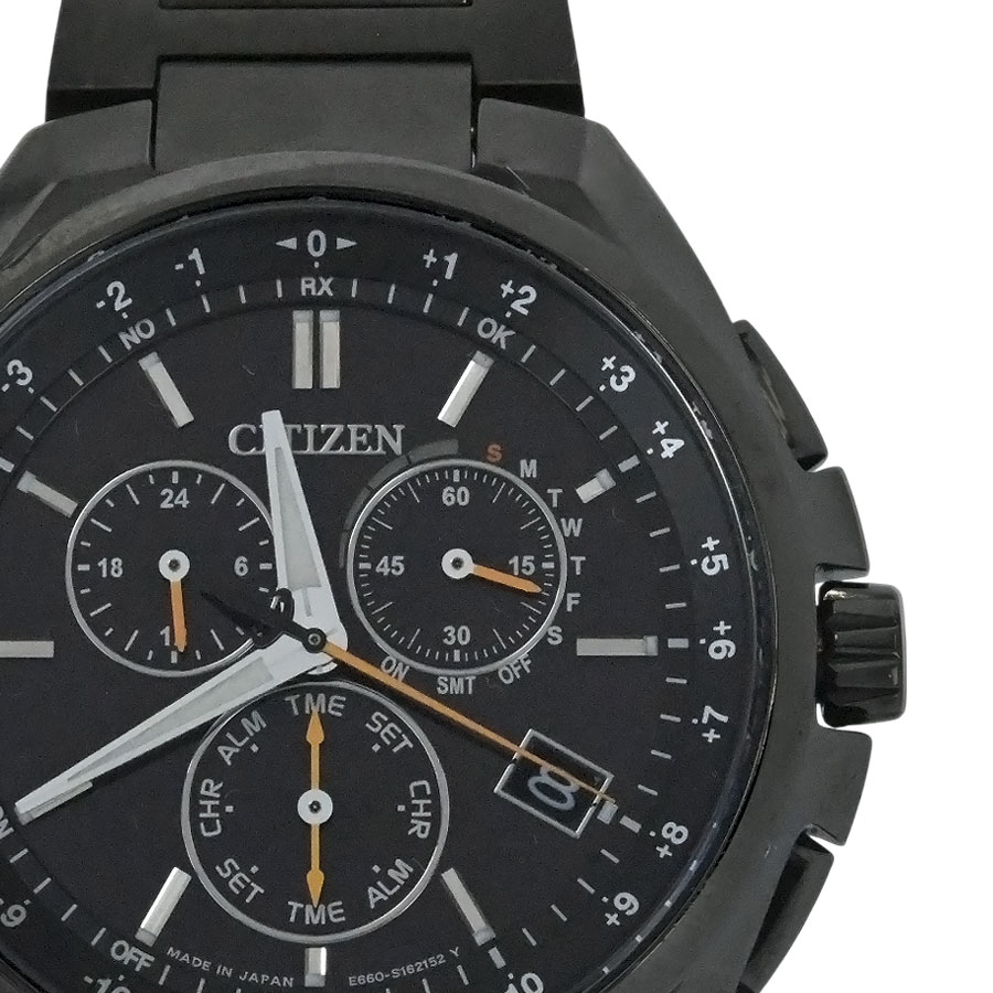 【CITIZEN】シチズン CB5045-60E アテッサ エコドライブ ブラックチタニウム シリーズ オレンジ 電波ソーラークォーツ メンズ腕時計 【送料無料】【中古】｜ガージュ　店