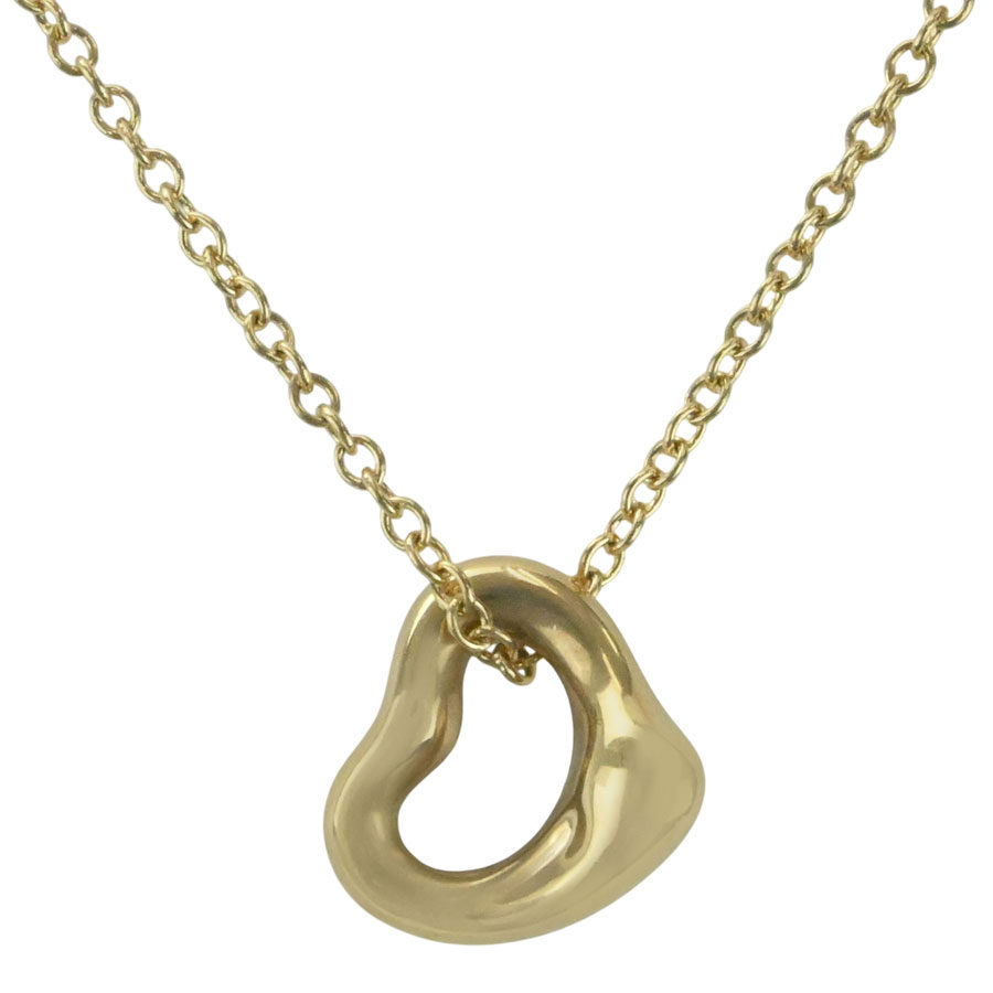【ネックレス】 【TIFFANY&Co.】ティファニー 60957398 エルサ・ペレッティ オープン ハート ペンダント AU750イエローゴールド K18 41cm ペンダントネックレス 【送料無料】【中古】｜ガージュ　店
