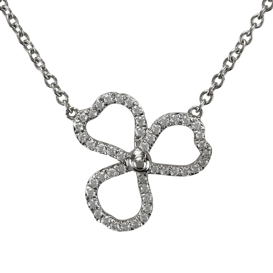 【ネックレス】 【TIFFANY&Co.】ティファニー 61626476 ペーパー フラワー ダイヤモンド オープン フラワー ペンダント Pt950 パヴェダイヤモンド 約40cm プラチナ ペンダントネックレス 【送料無料】【中古】