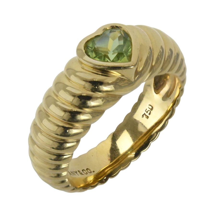 ティファニー　フレンドシップリング9.5号　ハートペリドットᏦ18ローズゴールド TIFFANY&Co. ティファニー リング ペリドット フレンドシップ