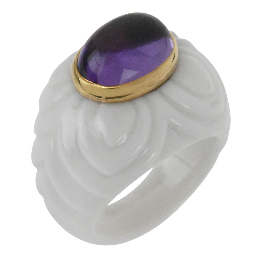 ブルガリピラミデリング　WG アメジスト 楽天市場】【BVLGARI】ブルガリ ピラミデ アメジスト リング
