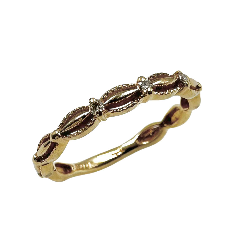 楽天市場】agete(アガット) ピンキー リング リボン ダイヤモンド 0.03